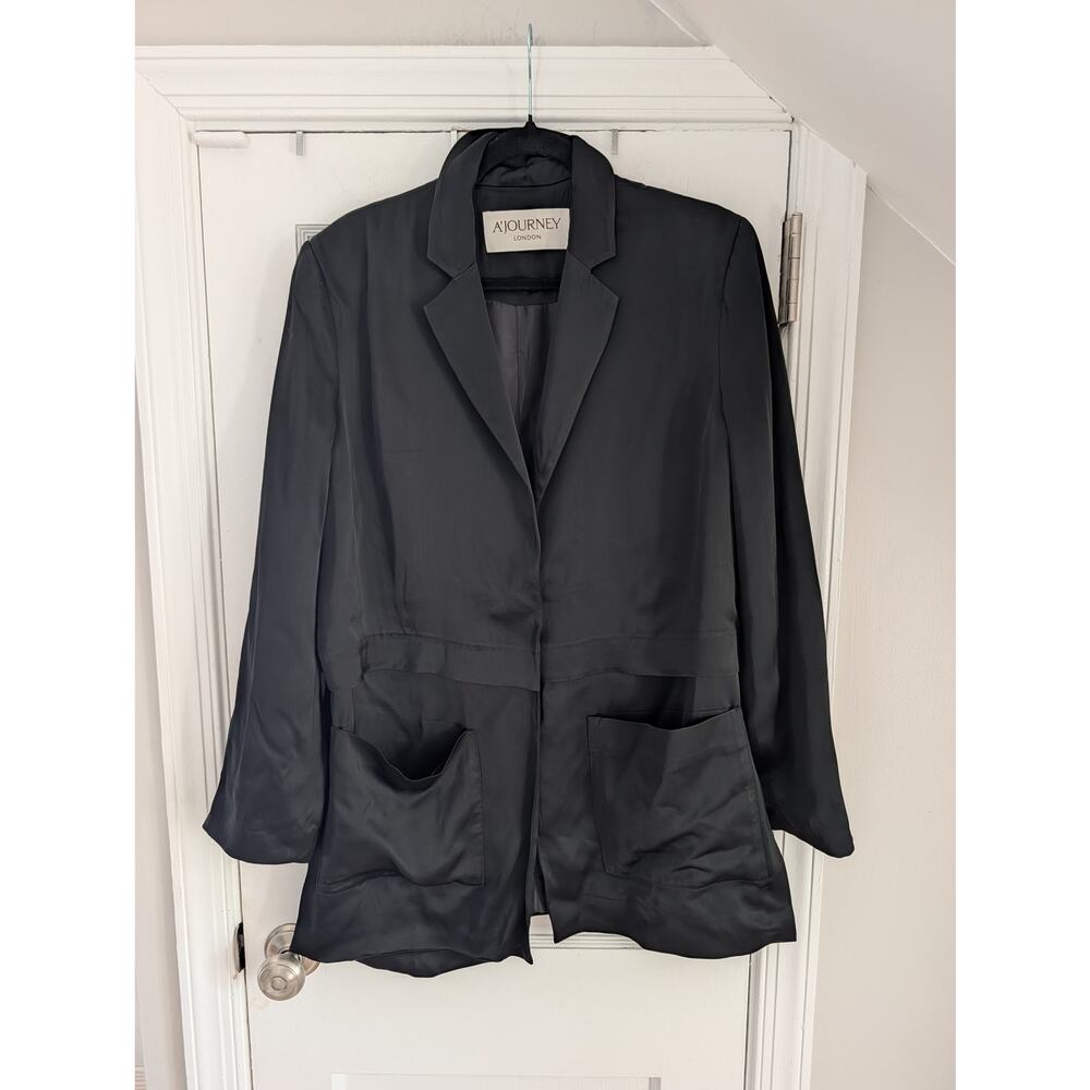 A'Journey London Satin Black Blazer EU 40 / US Medium - Picture 2 of 5